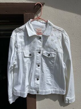 Candie's White Eyelet Denim Jacket